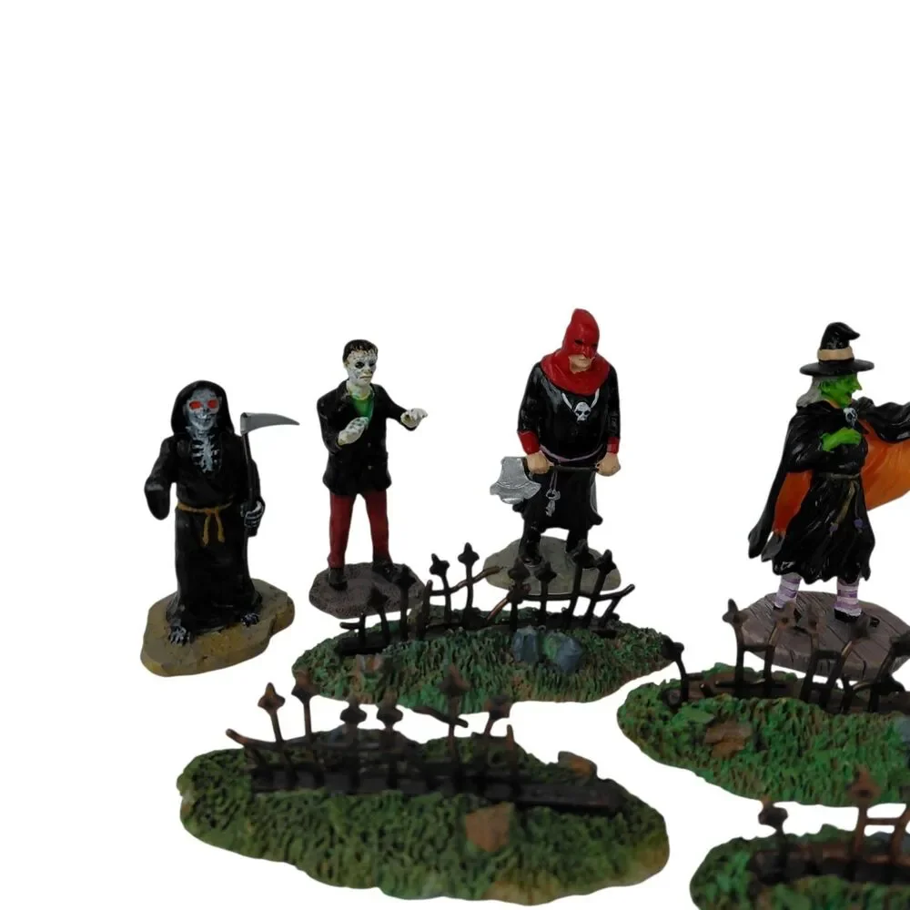 Lemax Spooky Town Tortured Soul Figures Fence Pieces Grim Reaper Vulture Coffins